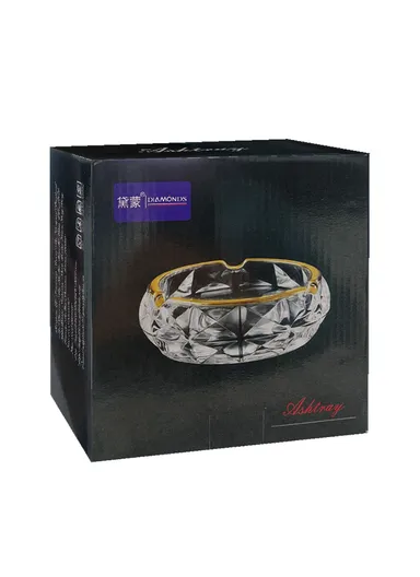 15cm Round Decorative Crystal Heavy Glass Ashtrays for Smoking