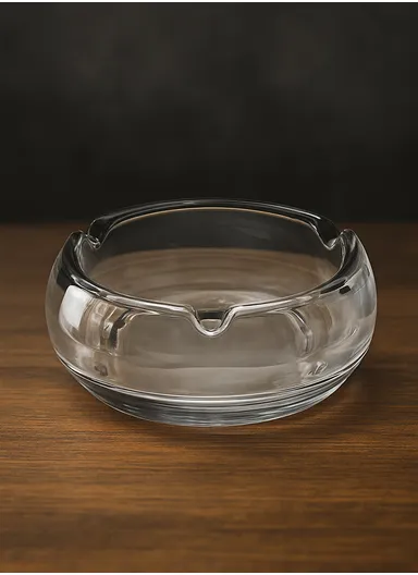 15cm Round Glass Ashtrays for Smoking Cool Crystal Ashtray - Grey