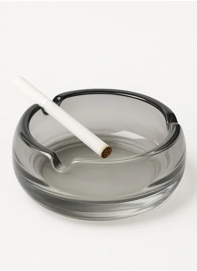 15cm Round Glass Ashtrays for Smoking Cool Crystal Ashtray - Grey
