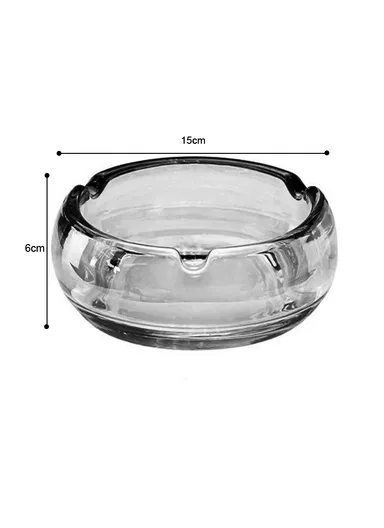15cm Round Glass Ashtrays for Smoking Cool Crystal Ashtray - Grey