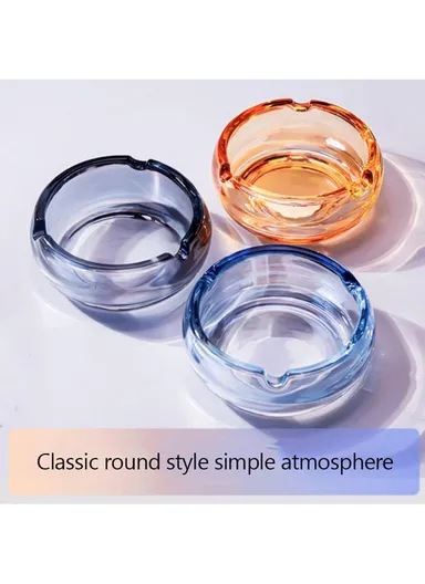 15cm Round Glass Ashtrays for Smoking Cool Crystal Ashtray - Grey