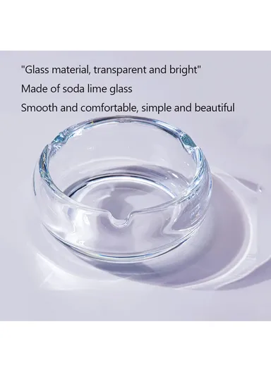 15cm Round Glass Ashtrays for Smoking Cool Crystal Ashtray - Grey
