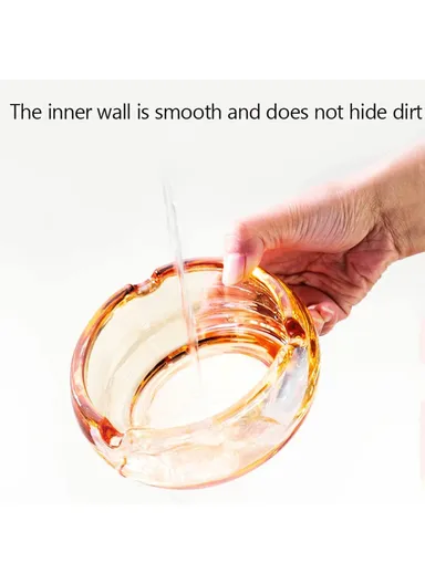 15cm Round Glass Ashtrays for Smoking Cool Crystal Ashtray - Grey