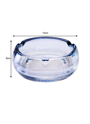 15cm Round Glass Ashtrays for Smoking Cool Crystal Ashtray - Blue