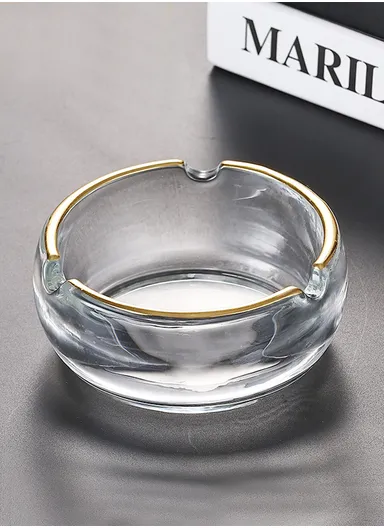 15cm Round Glass Ashtrays for Smoking Cool Crystal Ashtray - Transparent