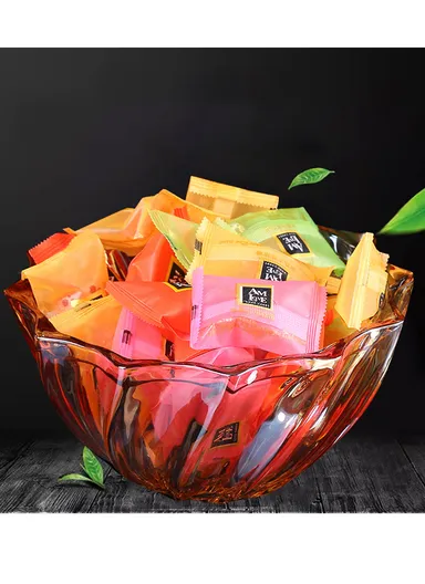 Modern Style Glass Jar with Lid, Multi-Use Wide Mouth Storage Candy Container DM601J (D19 x H16.5)cm - Transparent Orange