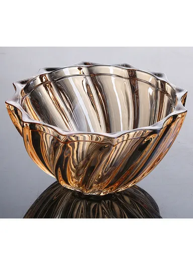 Modern Style Glass Jar with Lid, Multi-Use Wide Mouth Storage Candy Container DM601J (D19 x H16.5)cm - Transparent Orange