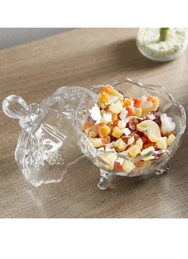 Modern Style Glass Jar with Lid, Multi-Use Wide Mouth Storage Candy Container TG001-1 (D14 x H19)cm - Transparent