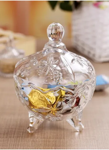 Modern Style Glass Jar with Lid, Multi-Use Wide Mouth Storage Candy Container TG001-1 (D14 x H19)cm - Transparent