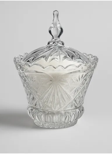 Modern Style Glass Jar with Lid, Multi-Use Wide Mouth Storage Candy Container TG005 (D15 x H22)cm - Transparent