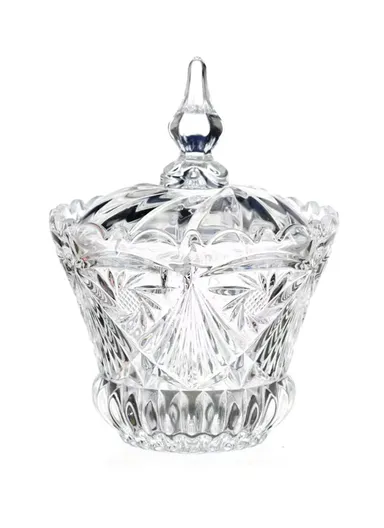 Modern Style Glass Jar with Lid, Multi-Use Wide Mouth Storage Candy Container TG005 (D15 x H22)cm - Transparent