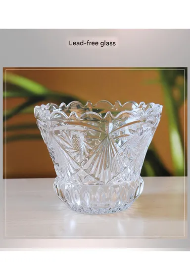 Modern Style Glass Jar with Lid, Multi-Use Wide Mouth Storage Candy Container TG005 (D15 x H22)cm - Transparent