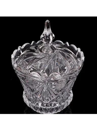 Modern Style Glass Jar with Lid, Multi-Use Wide Mouth Storage Candy Container TG005 (D15 x H22)cm - Transparent