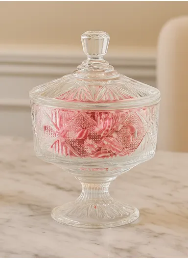 Modern Style Glass Jar with Lid, Multi-Use Mini Storage Candy Container TG012 (D12 x H17)cm - Transparent