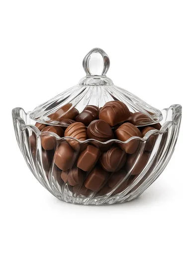 Mini Modern Style Glass Jar with Lid, Multi-Use Wide Mouth Storage Candy Container S508 (D19 x H19)cm