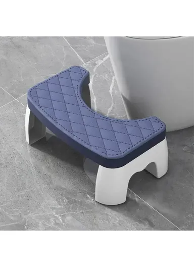 Toilet Stool Thicken Anti-Slip Children Elderly U-Shaped Bathroom PP Foot Rest Stool - Blue