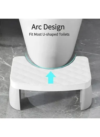 Toilet Stool Thicken Anti-Slip Children Elderly U-Shaped Bathroom PP Foot Rest Stool - Blue