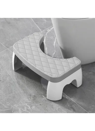 Toilet Stool Thicken Anti-Slip Children Elderly U-Shaped Bathroom PP Foot Rest Stool - Grey