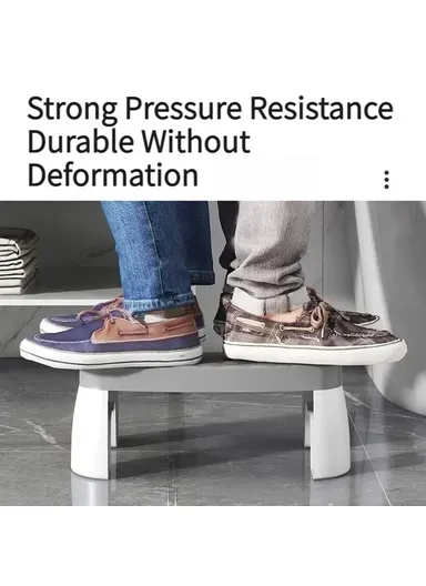 Toilet Stool Thicken Anti-Slip Children Elderly U-Shaped Bathroom PP Foot Rest Stool - Grey