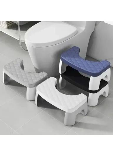 Toilet Stool Thicken Anti-Slip Children Elderly U-Shaped Bathroom PP Foot Rest Stool - Grey
