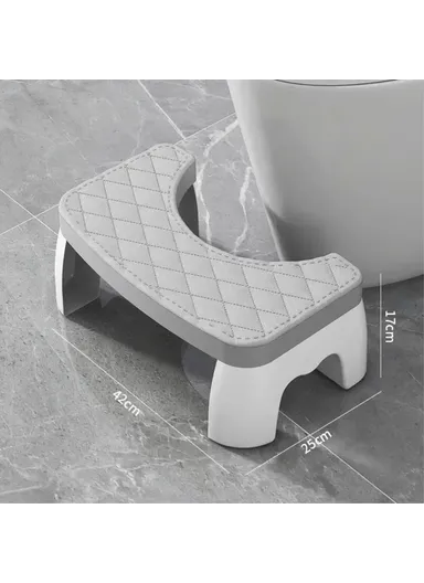 Toilet Stool Thicken Anti-Slip Children Elderly U-Shaped Bathroom PP Foot Rest Stool - Black