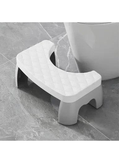 Toilet Stool Thicken Anti-Slip Children Elderly U-Shaped Bathroom PP Foot Rest Stool - White