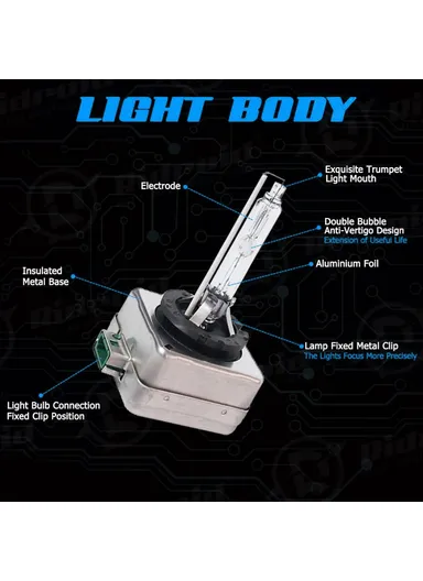 2-Pcs D3S Car Headlight 4300k High Brightness IP68 Waterproof Xenon Bulb HID Lamp
