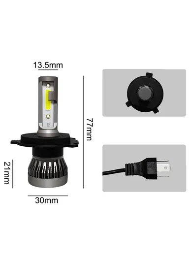 2-Pcs H4 LED Headlight 360 Degree Illumination 120W 6000K High Low Beam Car Fog Lamp