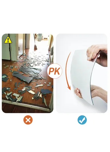 30cm Self-Adhesive Acrylic Mirror Wall Mounted Vanity Mirror