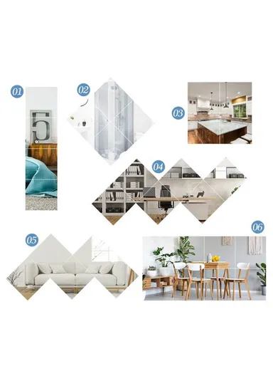 30cm Self-Adhesive Acrylic Mirror Wall Mounted Vanity Mirror