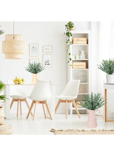 10-Pcs Artificial Eucalyptus Stems Plastic Faux Plant Home Office Wedding Party Decor - Light Green