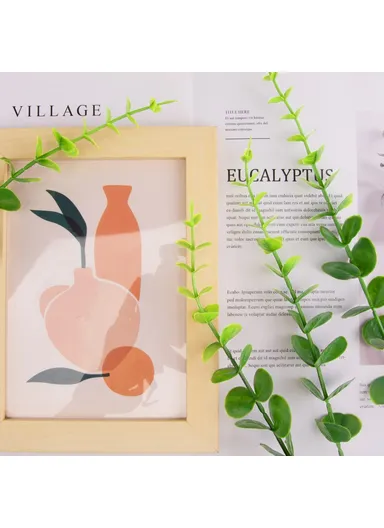 10-Pcs Artificial Eucalyptus Stems Plastic Faux Plant Home Office Wedding Party Decor - Green