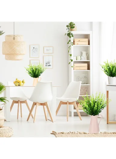 10-Pcs Artificial Eucalyptus Stems Plastic Faux Plant Home Office Wedding Party Decor - Green