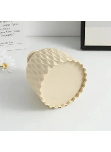 Water Ripple Design PP Vase Artificial Flower Container Home Office Decoration - Pink