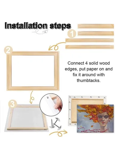 40x40cm Solid Pine Wood Canvas Frames for Oil Paintings Poster Prints DIY Picture Inner Frame