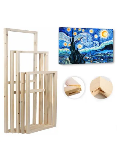 30x30cm Solid Pine Wood Canvas Frames for Oil Paintings Poster Prints DIY Picture Inner Frame