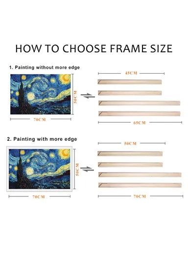 30x30cm Solid Pine Wood Canvas Frames for Oil Paintings Poster Prints DIY Picture Inner Frame