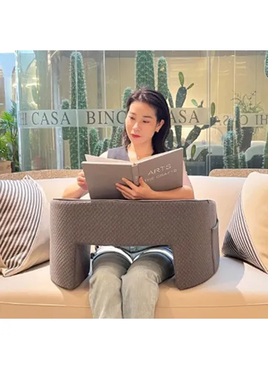 Multifunctional Lap Desk Pillow, Arm Rest Reading Cushion with Removable Cover (L69 x W59 x H28)cm