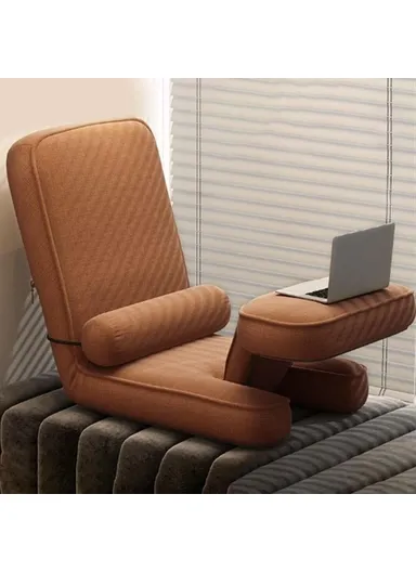 Adjustable Floor Chair, Multi-Use Tatami Sofa Lounger Backrest Seat (L158 x W48)cm - Coffee