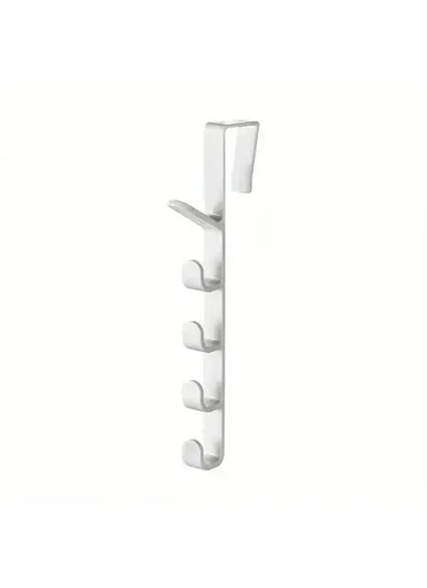 5 Hook Design Door Top Hanger, Multi-Use Door Towel Rack Hanging Hook (L27.5 x W9 x H2)cm - White