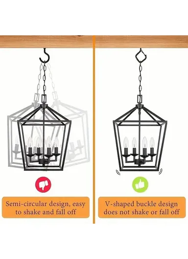 10-Pcs Diamond Shaped Square Snap Safety Hooks, Anti-Drop Hangers Sturdy Q-Type Hooks (L2.85 x W6)cm