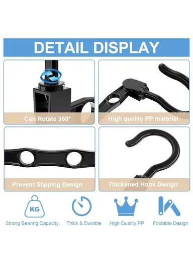 5-Pcs Anti-Slip Clothes Hanger, 5 Hole Design Rotatable Space Saving Wardrobe Organizer (L39 x W6)cm - Blue
