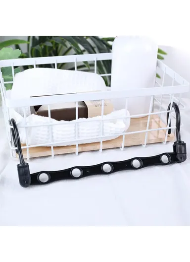 5-Pcs Anti-Slip Clothes Hanger, 5 Hole Design Rotatable Space Saving Wardrobe Organizer (L39 x W6)cm - Green