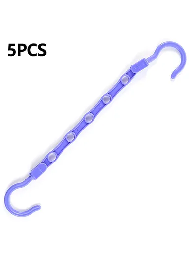 5-Pcs Anti-Slip Clothes Hanger, 5 Hole Design Rotatable Space Saving Wardrobe Organizer (L39 x W6)cm - Purple