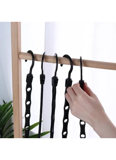 5-Pcs Anti-Slip Clothes Hanger, 5 Hole Design Rotatable Space Saving Wardrobe Organizer (L39 x W6)cm - Purple