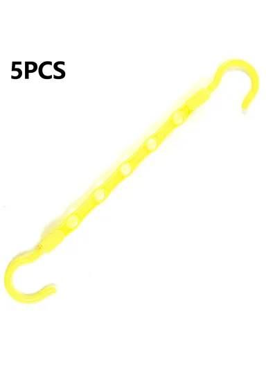 5-Pcs Anti-Slip Clothes Hanger, 5 Hole Design Rotatable Space Saving Wardrobe Organizer (L39 x W6)cm - Yellow