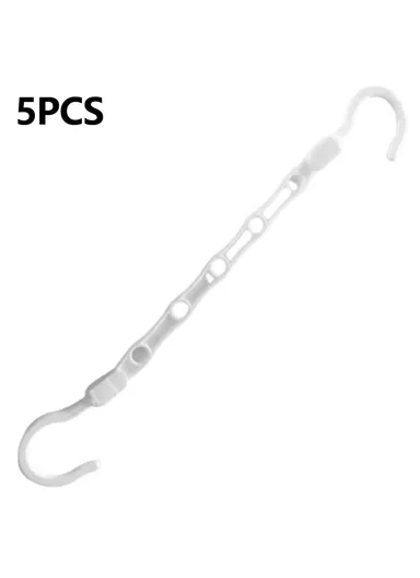 5-Pcs Anti-Slip Clothes Hanger, 5 Hole Design Rotatable Space Saving Wardrobe Organizer (L39 x W6)cm - White