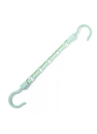 Anti-Slip Clothes Hanger, 5 Hole Design Rotatable Space Saving Wardrobe Organizer (L39 x W6)cm - Light Green
