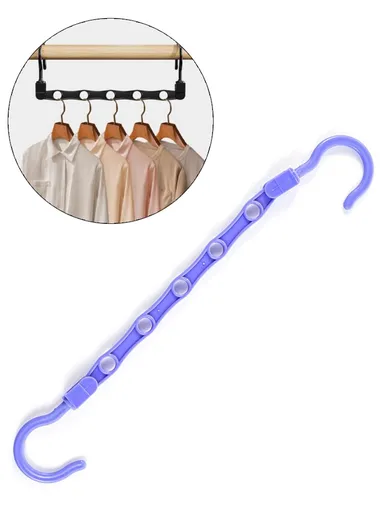 Anti-Slip Clothes Hanger, 5 Hole Design Rotatable Space Saving Wardrobe Organizer (L39 x W6)cm - Grey