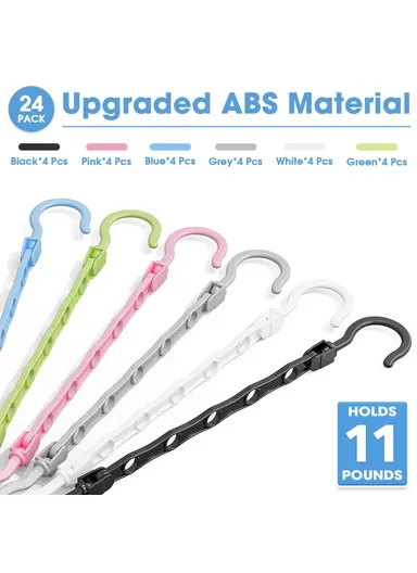 Anti-Slip Clothes Hanger, 5 Hole Design Rotatable Space Saving Wardrobe Organizer (L39 x W6)cm - Blue